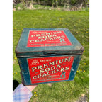 1920s Americana Premium Soda Crackers Advertising Tin National Biscuit Co USA NABISCO