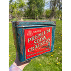 1920s Americana Premium Soda Crackers Advertising Tin National Biscuit Co USA NABISCO