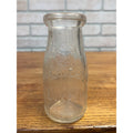 Vintage Luxerin Dairy Ribbed Glass Half-Pint Milk Bottle Fond du Lac, WI