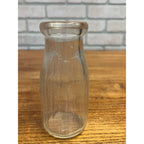 Vintage Luxerin Dairy Ribbed Glass Half-Pint Milk Bottle Fond du Lac, WI