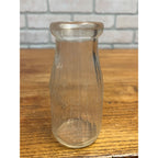 Vintage Luxerin Dairy Ribbed Glass Half-Pint Milk Bottle Fond du Lac, WI