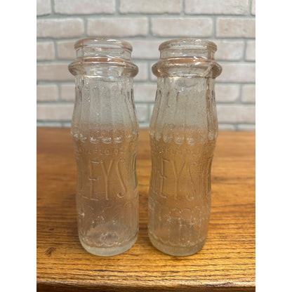 (2) Vintage Bireley's Half Pint 6-3/4oz Embossed Juice Soda Bottles Hollywood CA