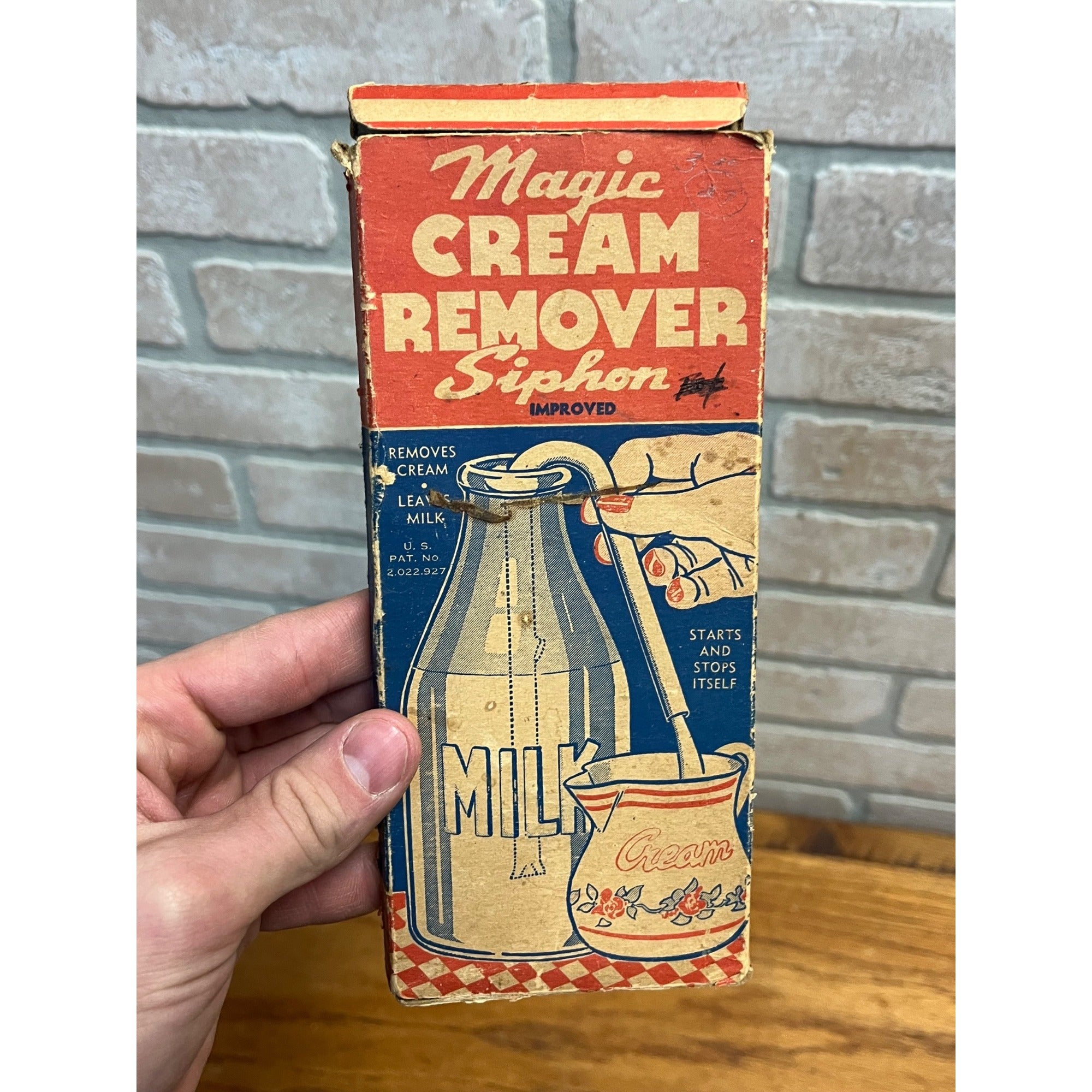 Vintage 1940s Magic Cream Remover Siphon with Original Box Mfg. Cleveland Ohio
