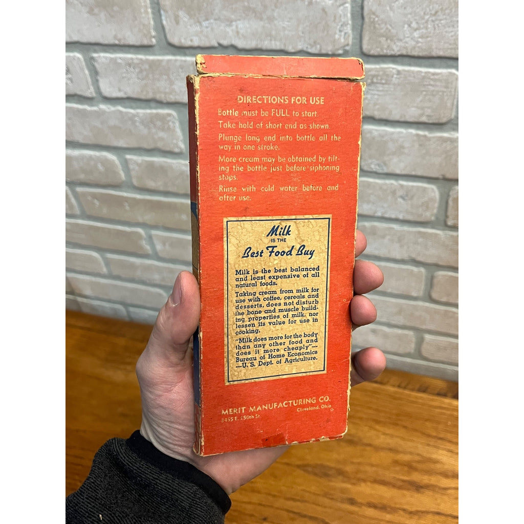 Vintage 1940s Magic Cream Remover Siphon with Original Box Mfg. Cleveland Ohio