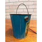 RARE Vintage Child's Sand Pail Toy Tin Litho Milkmaid & Her Bucket Aesop Fable