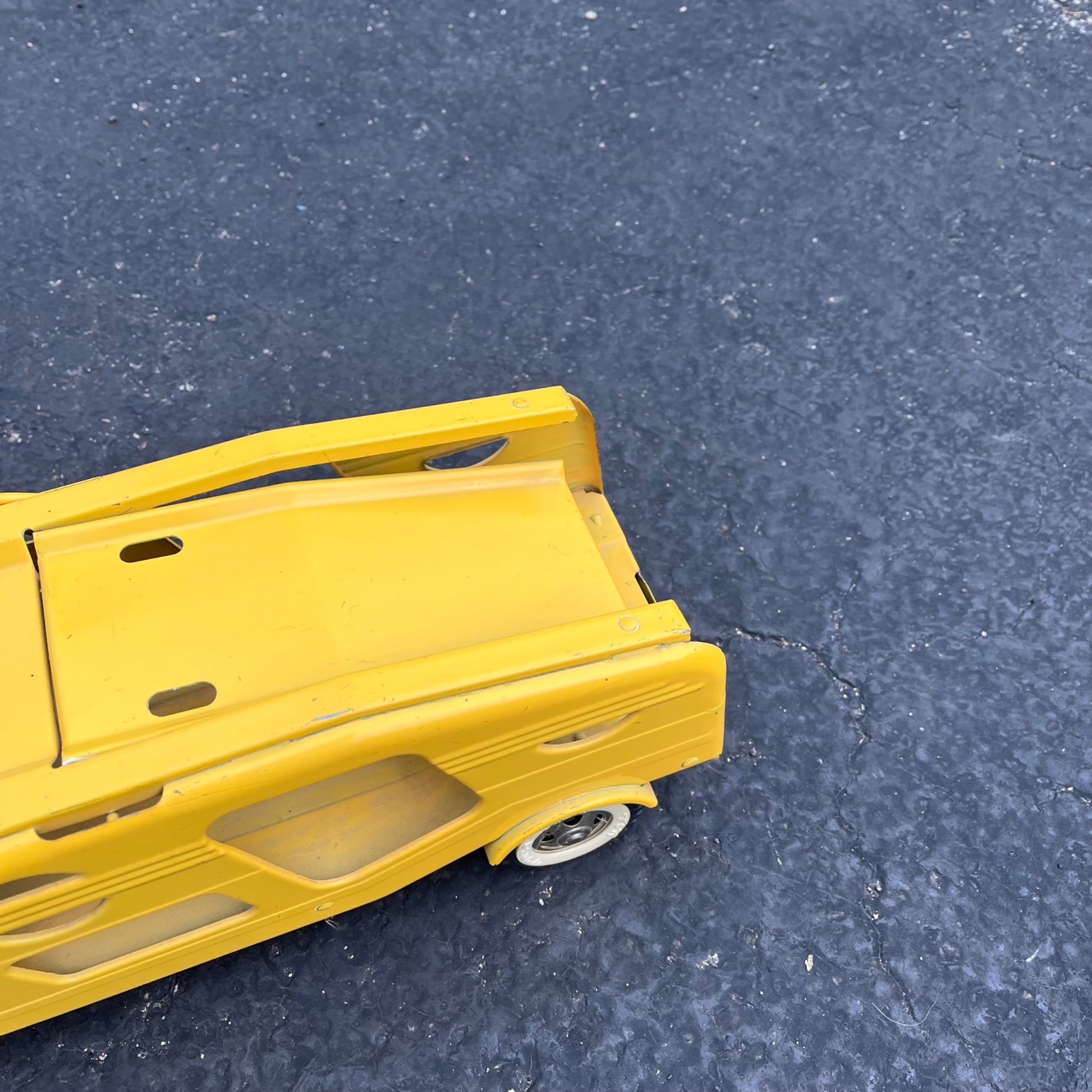 Vintage 1960s Tonka Car Hauler Semi Truck Yellow Pressed Steel Toy