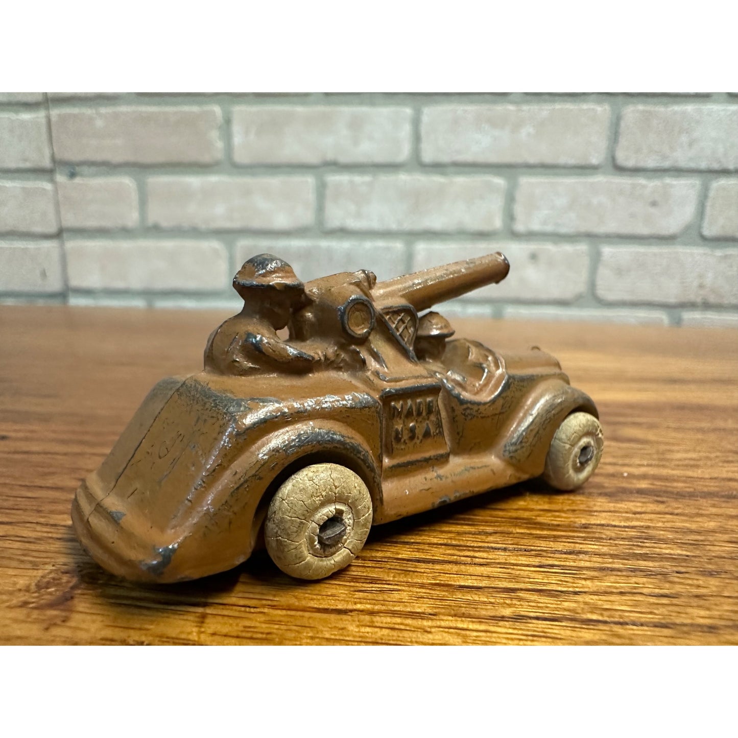 Artillery Cannon Car "Made in USA" Barclay Manoil Grey Iron Solider