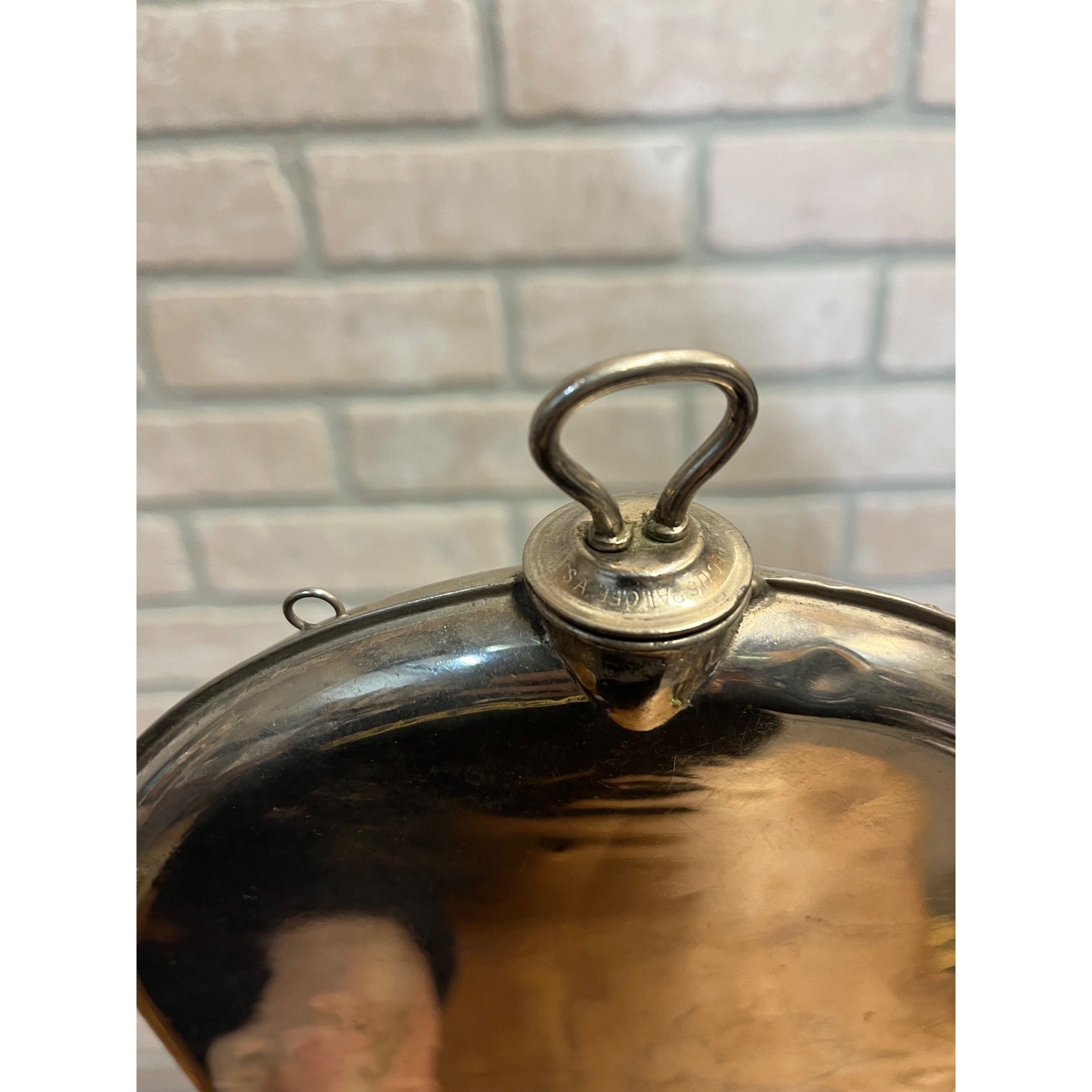 Antique Schrader Stainless Steel Metal Hot Water Bottle Bed Warmer w/ Plug