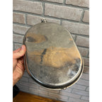 Antique Schrader Stainless Steel Metal Hot Water Bottle Bed Warmer w/ Plug