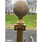 Antique Brass Claw Foot Fireplace Log Holder Andirons Heavy 31" Vintage
