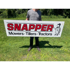 Vintage Snappers Mowers Tillers Tractors Embossed Metal Dealer Sign Advertising 70"x 20"