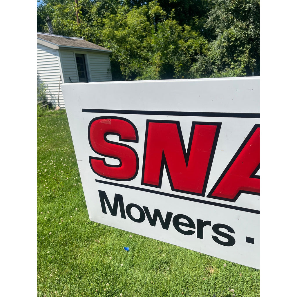 Vintage Snappers Mowers Tillers Tractors Embossed Metal Dealer Sign Advertising 70"x 20"