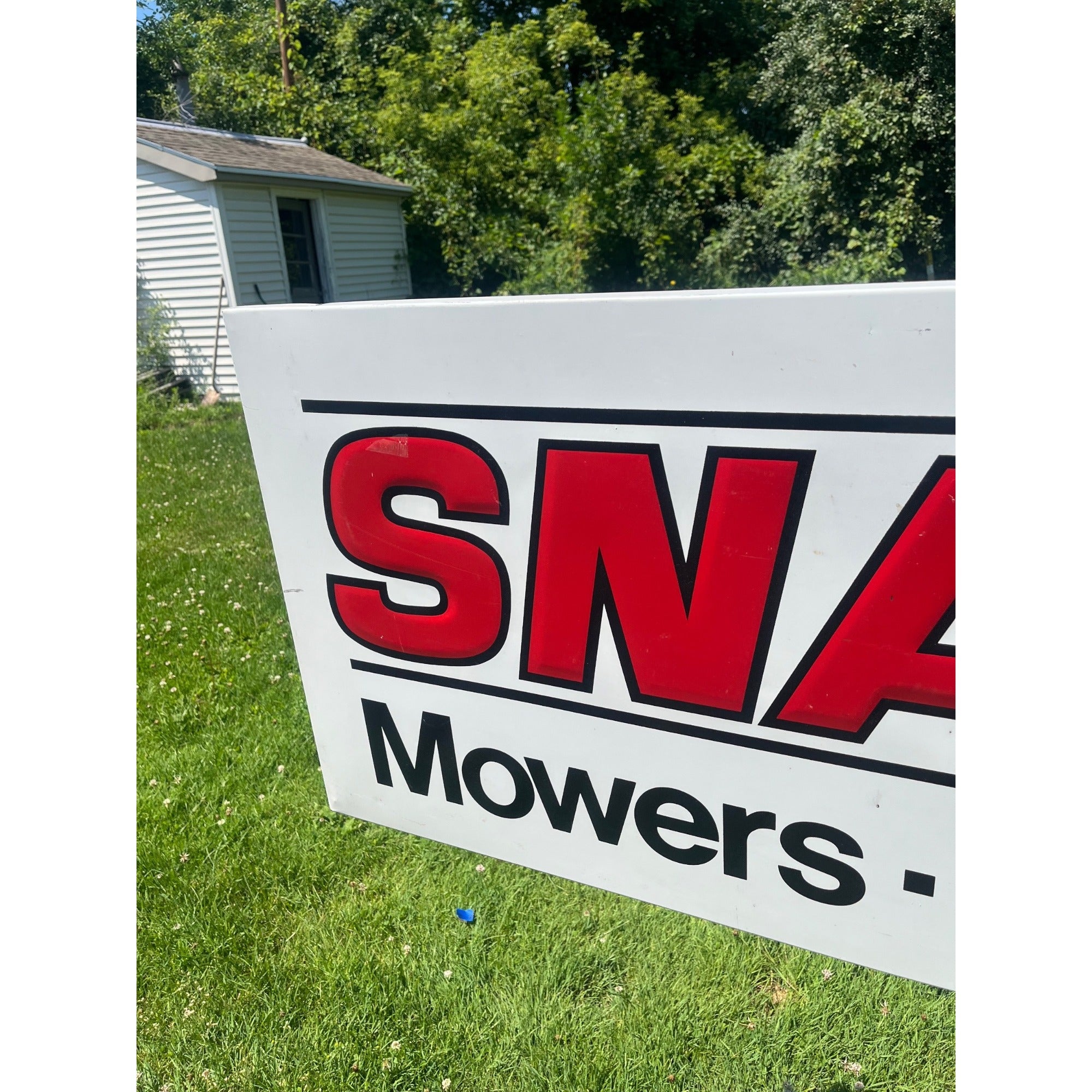 Vintage Snappers Mowers Tillers Tractors Embossed Metal Dealer Sign Advertising 70"x 20"