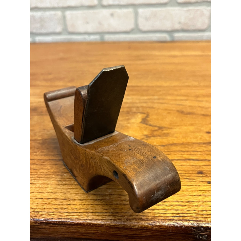 Antique c1880s Coachmakers Compass or Circular Wood Plane W/ Steel Sole