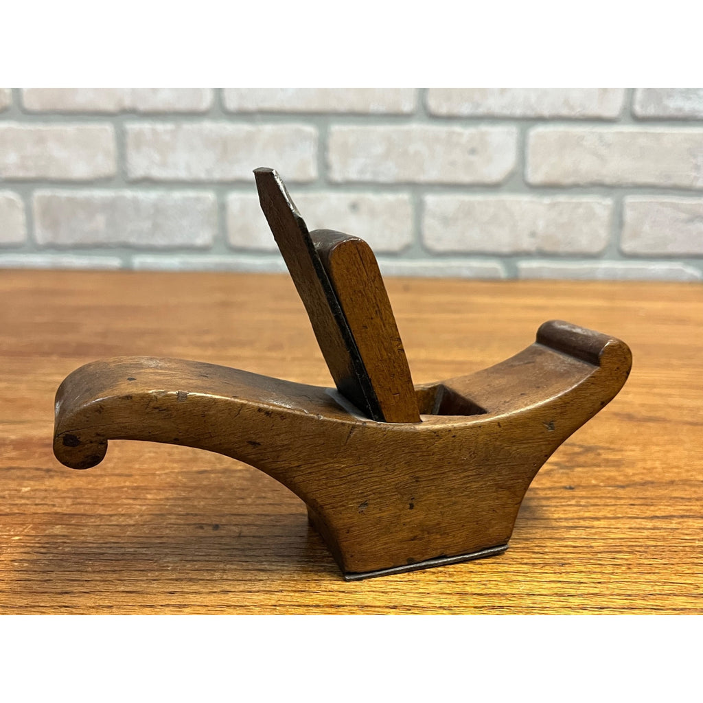Antique c1880s Coachmakers Compass or Circular Wood Plane W/ Steel Sole