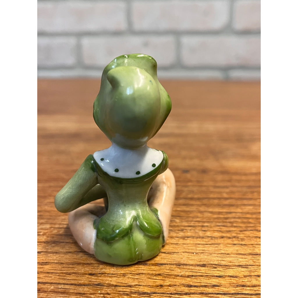 Vintage 1940s Occupied Japan Sitting Grinning Spooky Eye Elf Pixie Figurine