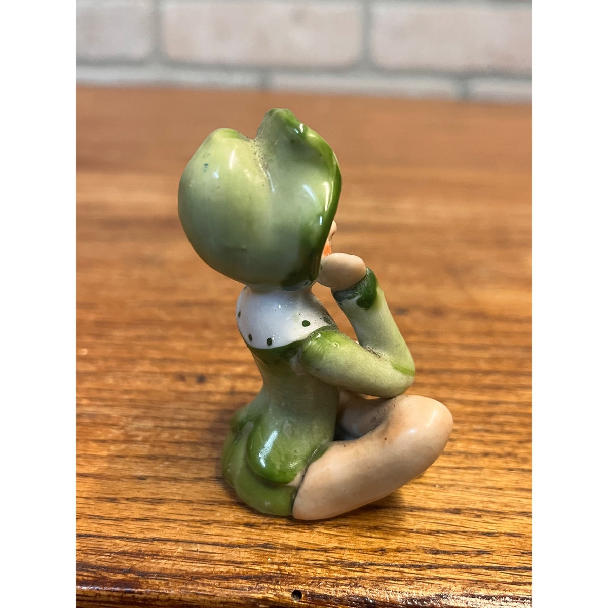 Vintage 1940s Occupied Japan Sitting Grinning Spooky Eye Elf Pixie Figurine