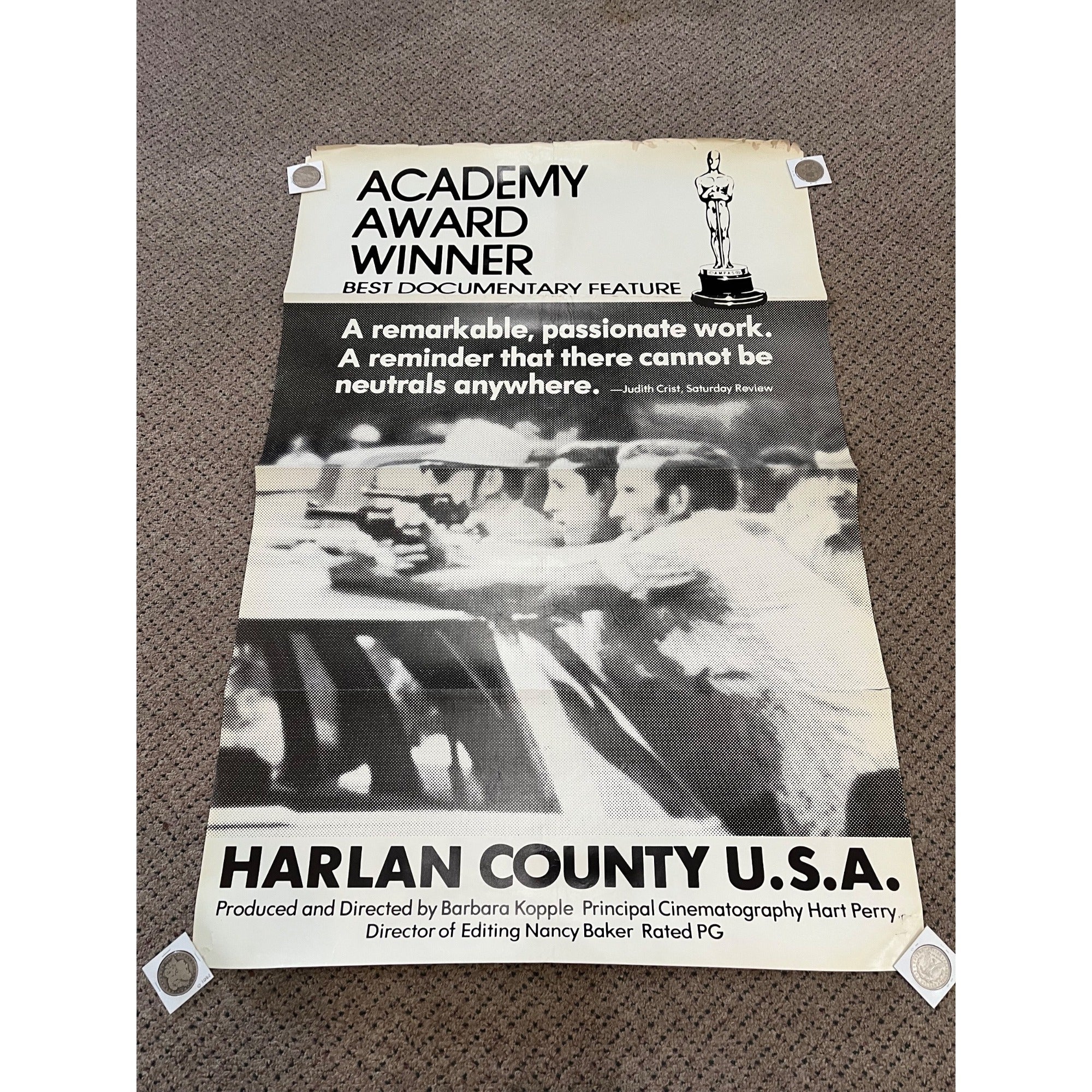 Vintage 1976 Harlan County USA One-Sheet Original Movie Poster 27x41
