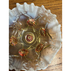 Vintage Fenton Art Glass Opalescent Ruffled Bowl