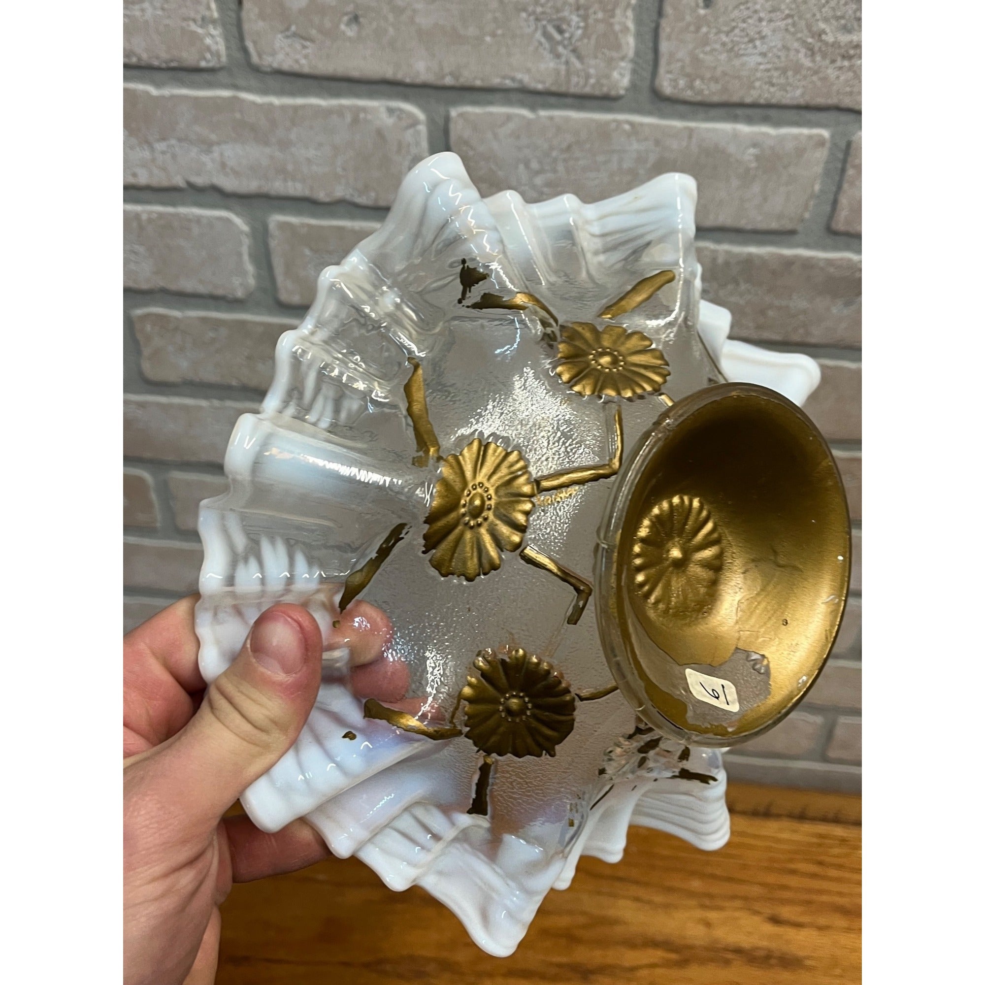 Vintage Fenton Art Glass Opalescent Ruffled Bowl