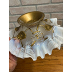 Vintage Fenton Art Glass Opalescent Ruffled Bowl