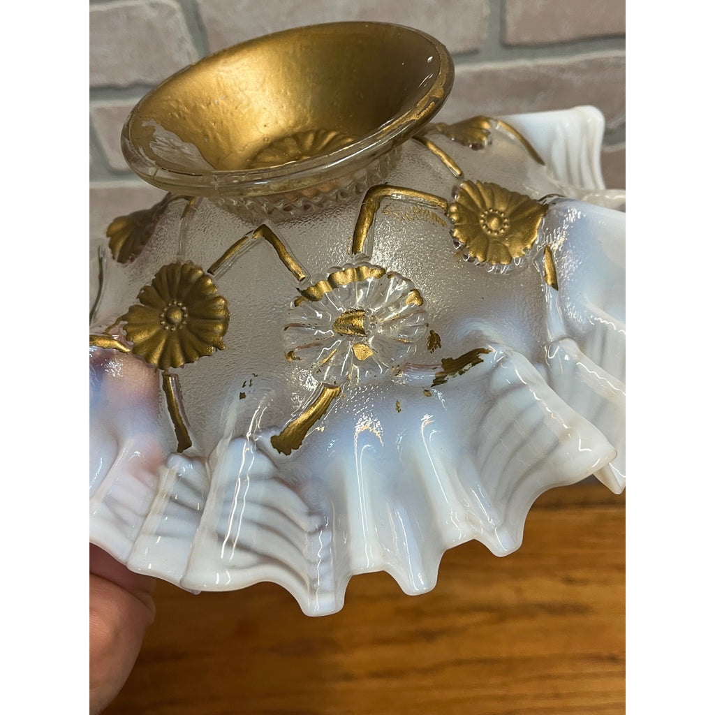 Vintage Fenton Art Glass Opalescent Ruffled Bowl