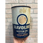Vintage 5 Quart Havoline Motor Oil Can Auto Garage