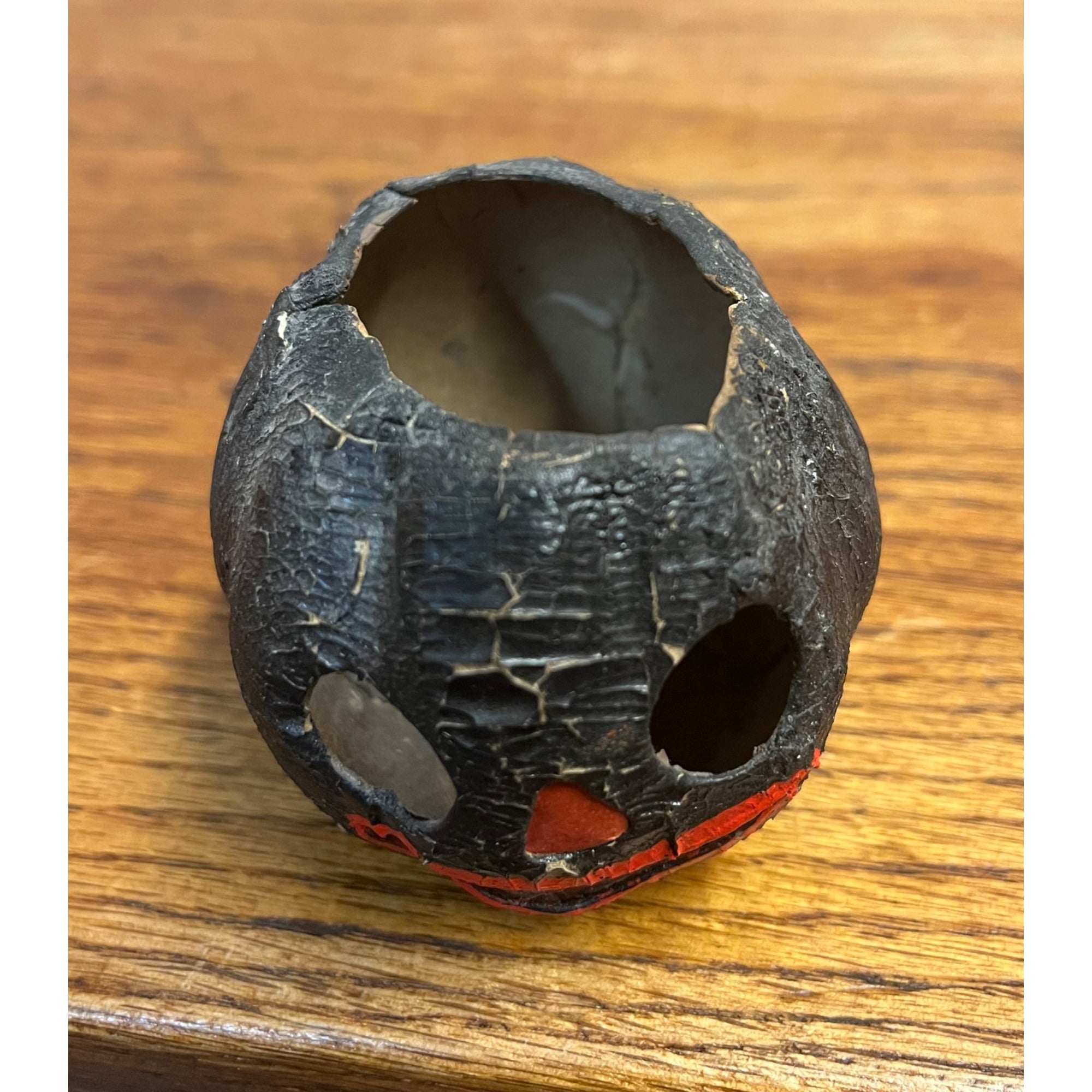 RARE Antique German Black Small Jack O'Lantern JOL Pressed Paper