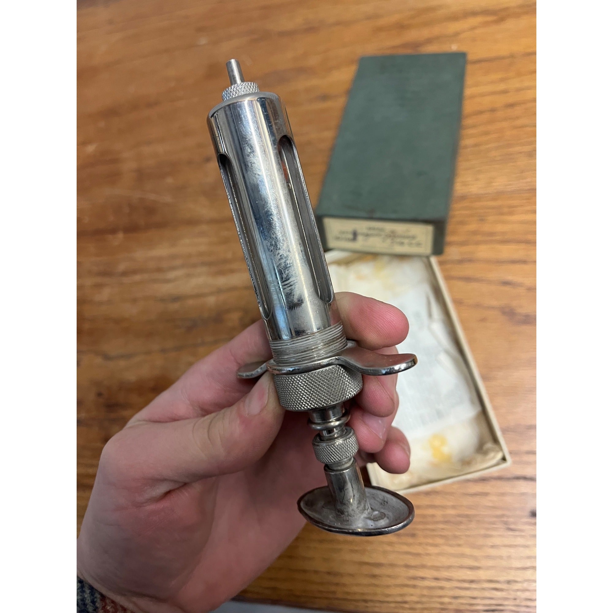 Vintage 1940s Ideal Veterinary Medical Syringe w/ Box Farm Collectible