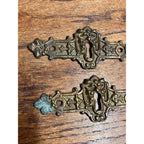 Antique Solid Brass Key Hole Escutcheons North Wind Northwind Man Victorian