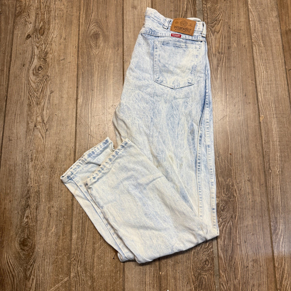 Wrangler White Acid Washed Men's Jeans 36x32 Vintage 90s Retro