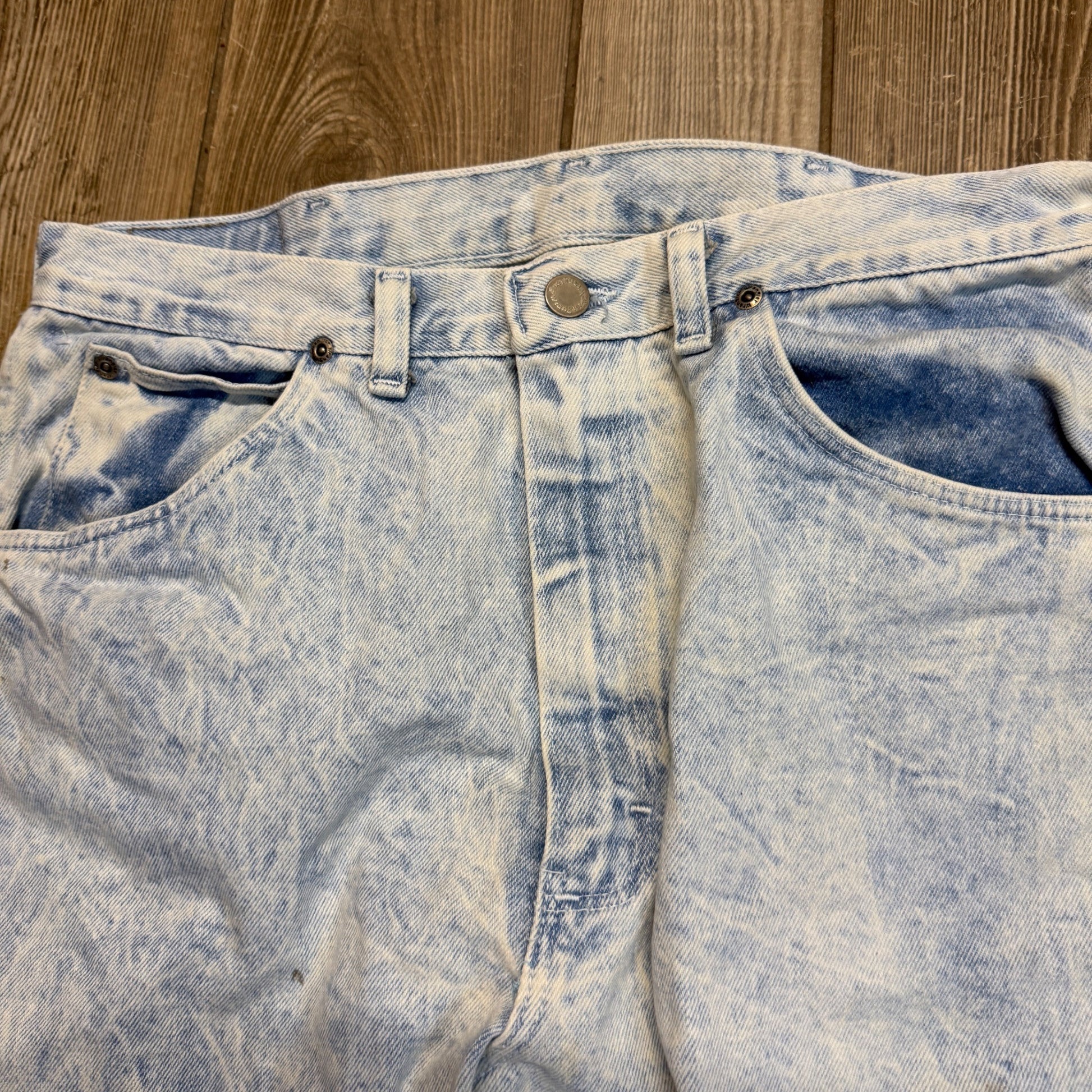 Wrangler White Acid Washed Men's Jeans 36x32 Vintage 90s Retro