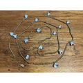 Vintage Gold Glass Beaded Christmas Garland w/ White Bells Feather Tree 9ft
