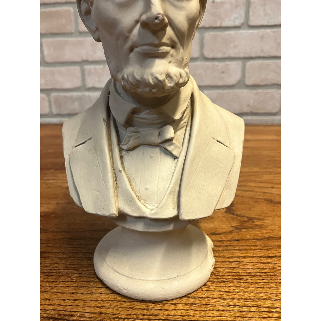 Vintage  Abraham Abe Lincoln Presidential Bust Statue Sculpture Plaster President Patriotic