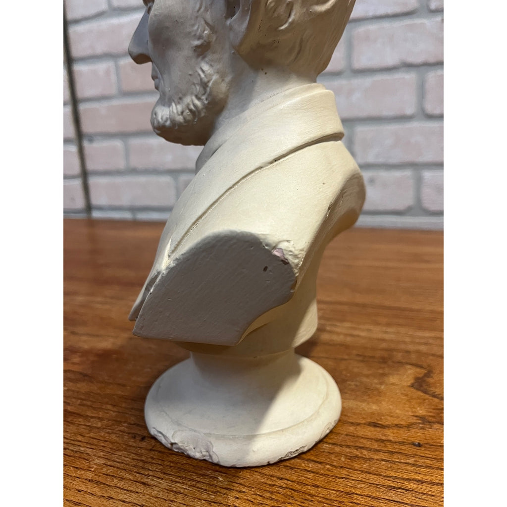 Vintage  Abraham Abe Lincoln Presidential Bust Statue Sculpture Plaster President Patriotic