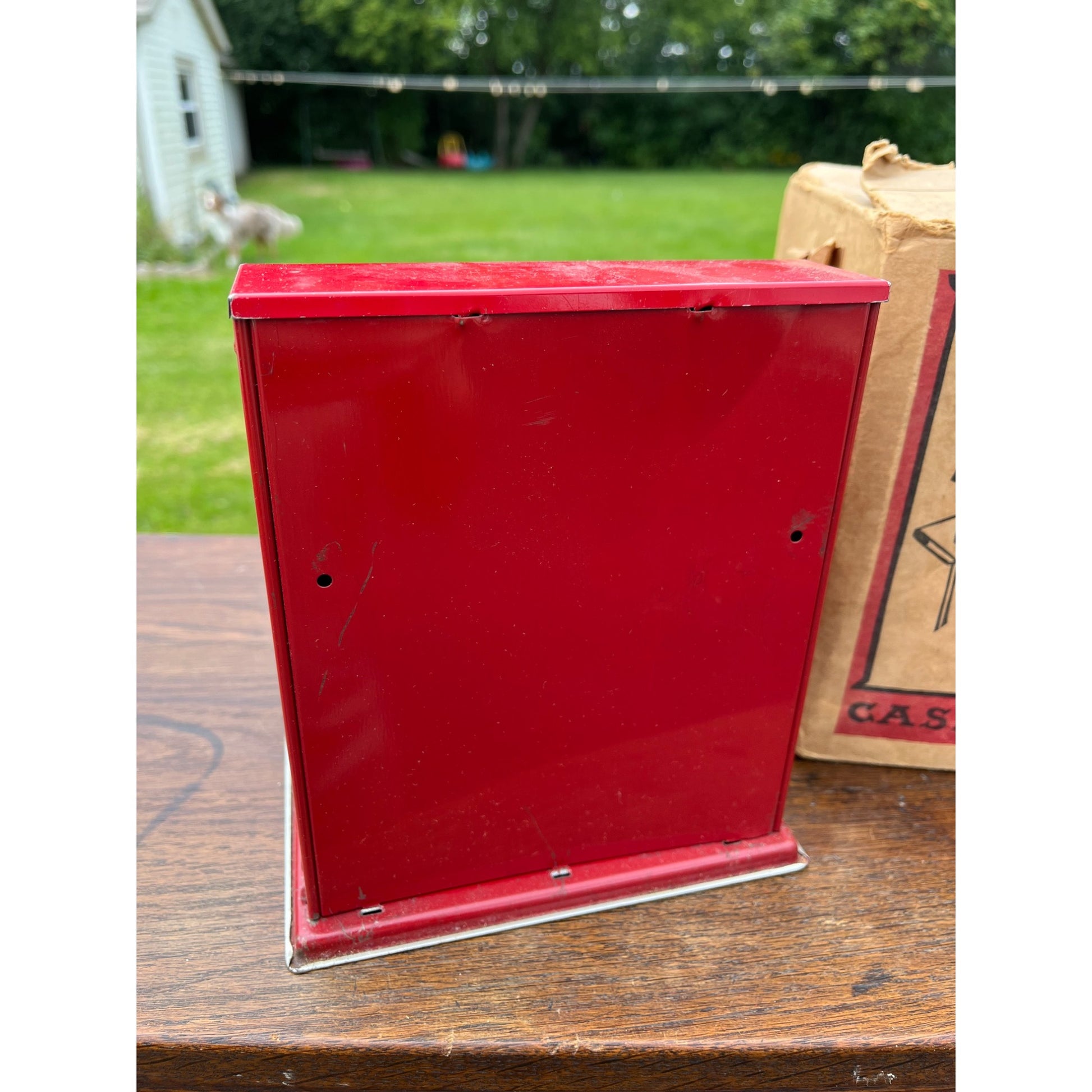 Vintage Junior Merchant Toy Register w/ Original Box & Play Currency