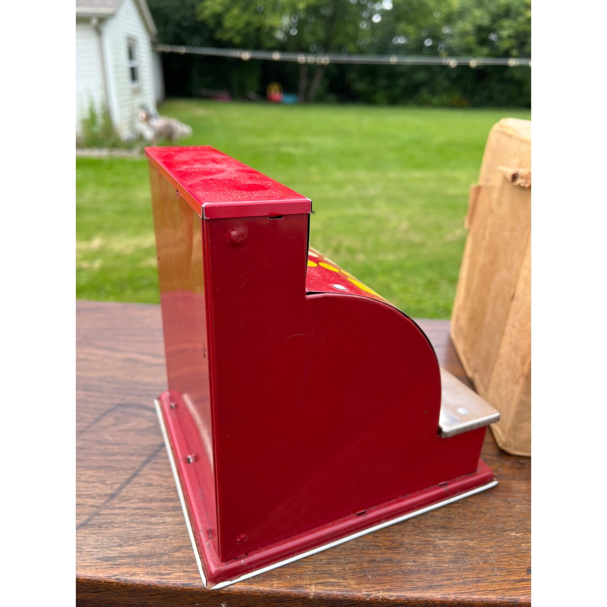 Vintage Junior Merchant Toy Register w/ Original Box & Play Currency