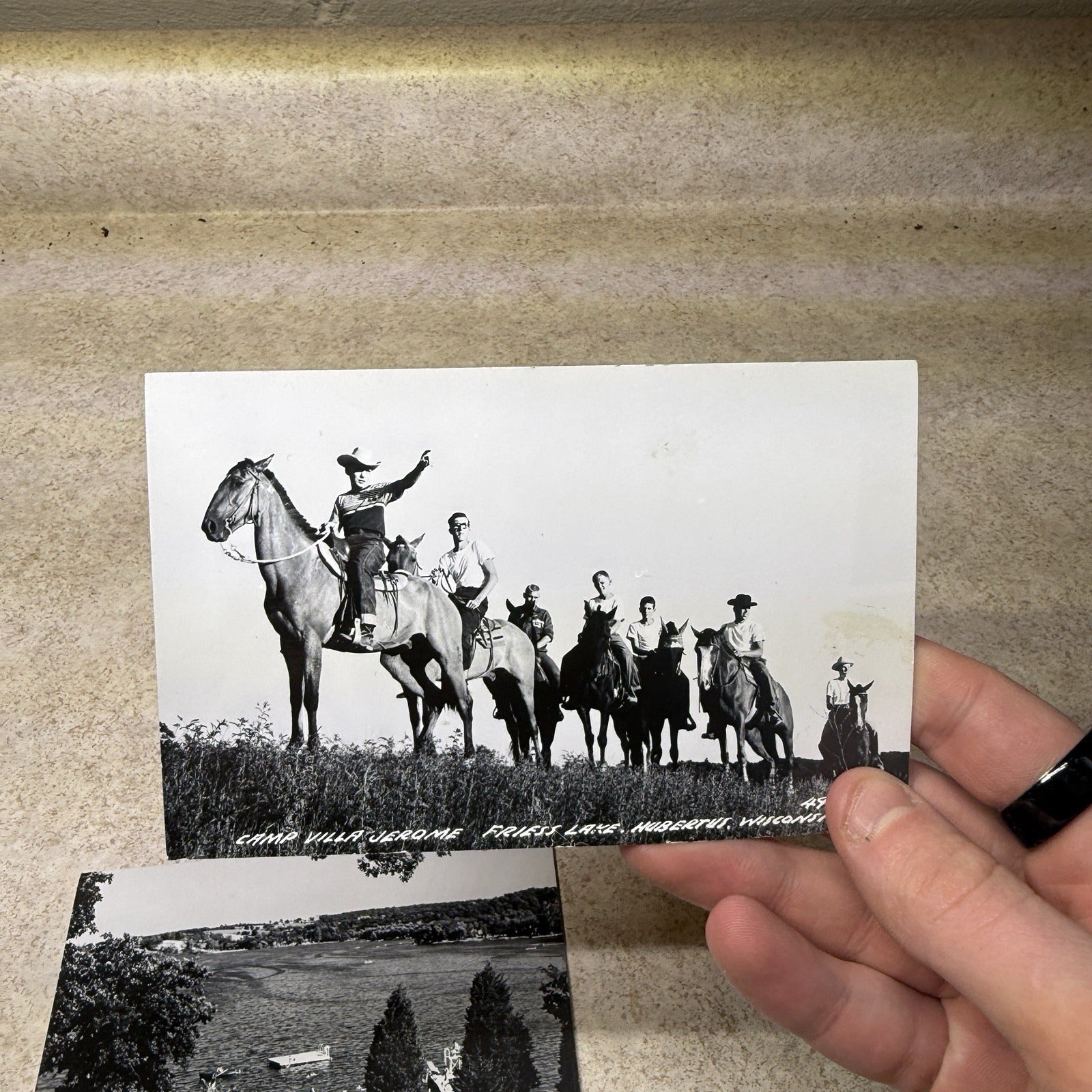 (3) Camp Villa Jerome Friess Lake Hubertus Wis Postcards RPPC 1940s Circa