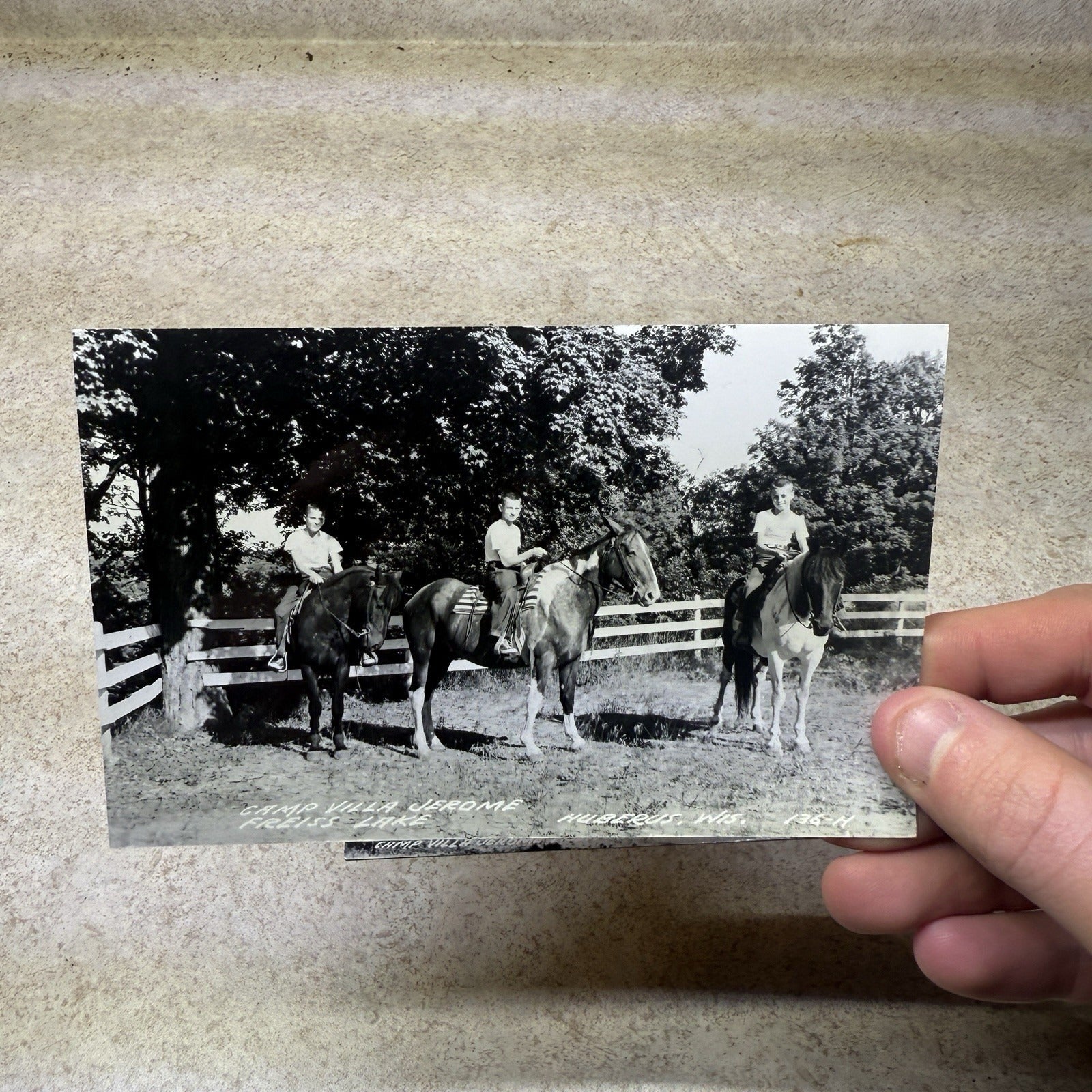 (3) Camp Villa Jerome Friess Lake Hubertus Wis Postcards RPPC 1940s Circa