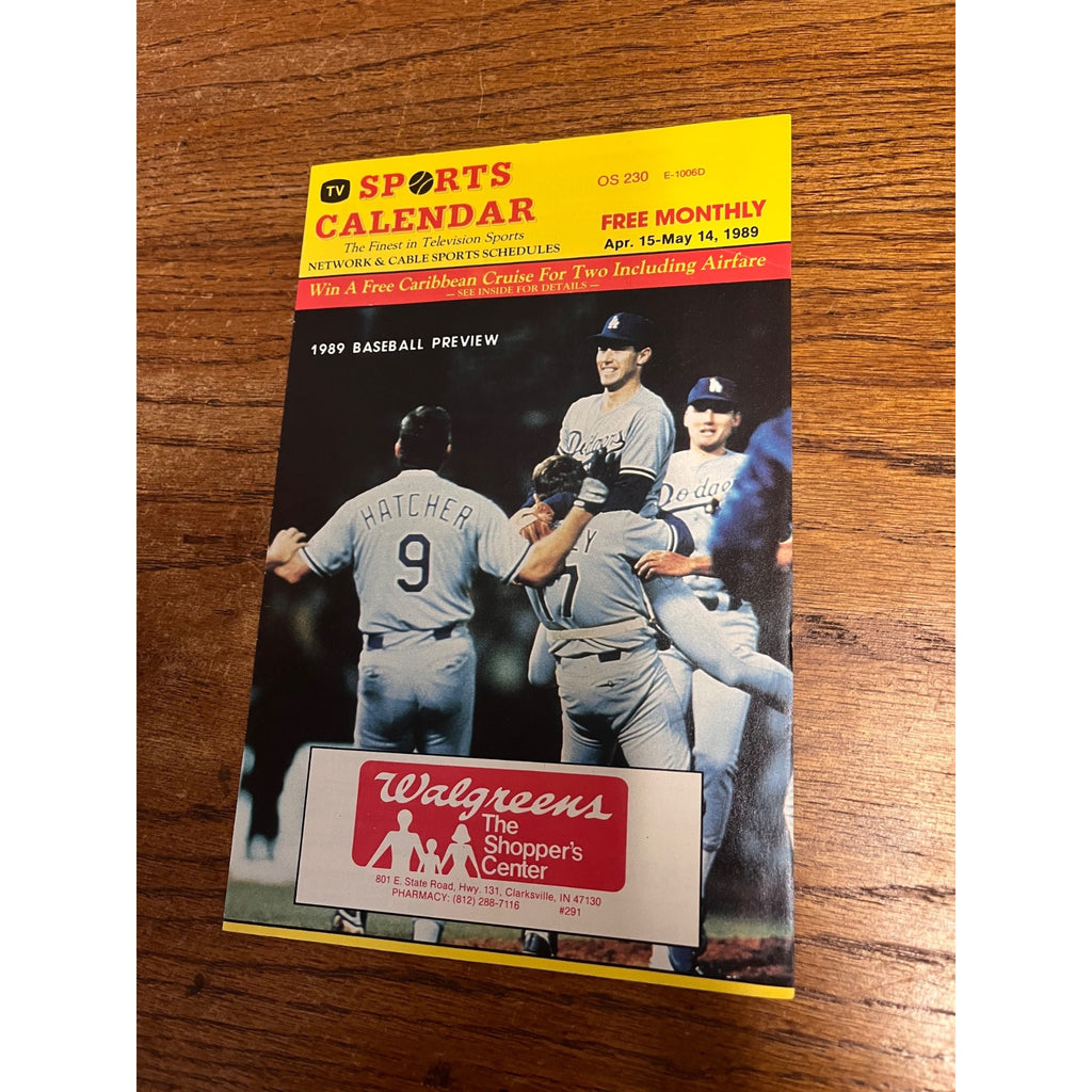 Baseball Preview 1989 TV Sports Calendar Orel Hershiser Dodgers World Series Cover