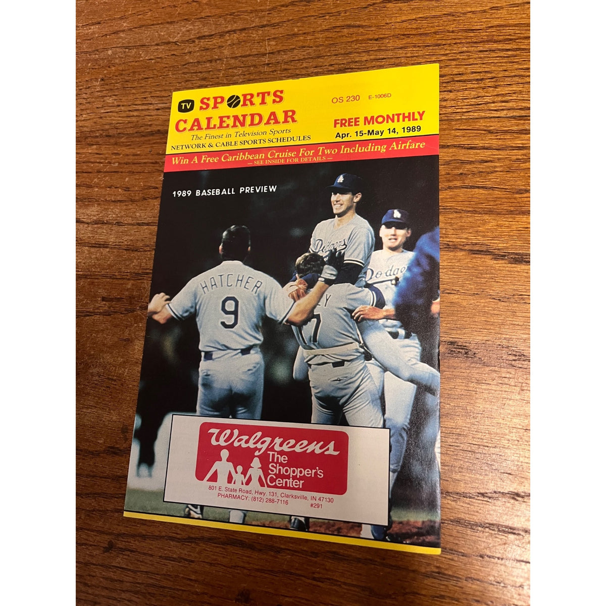 Baseball Preview 1989 TV Sports Calendar Orel Hershiser Dodgers World Series Cover