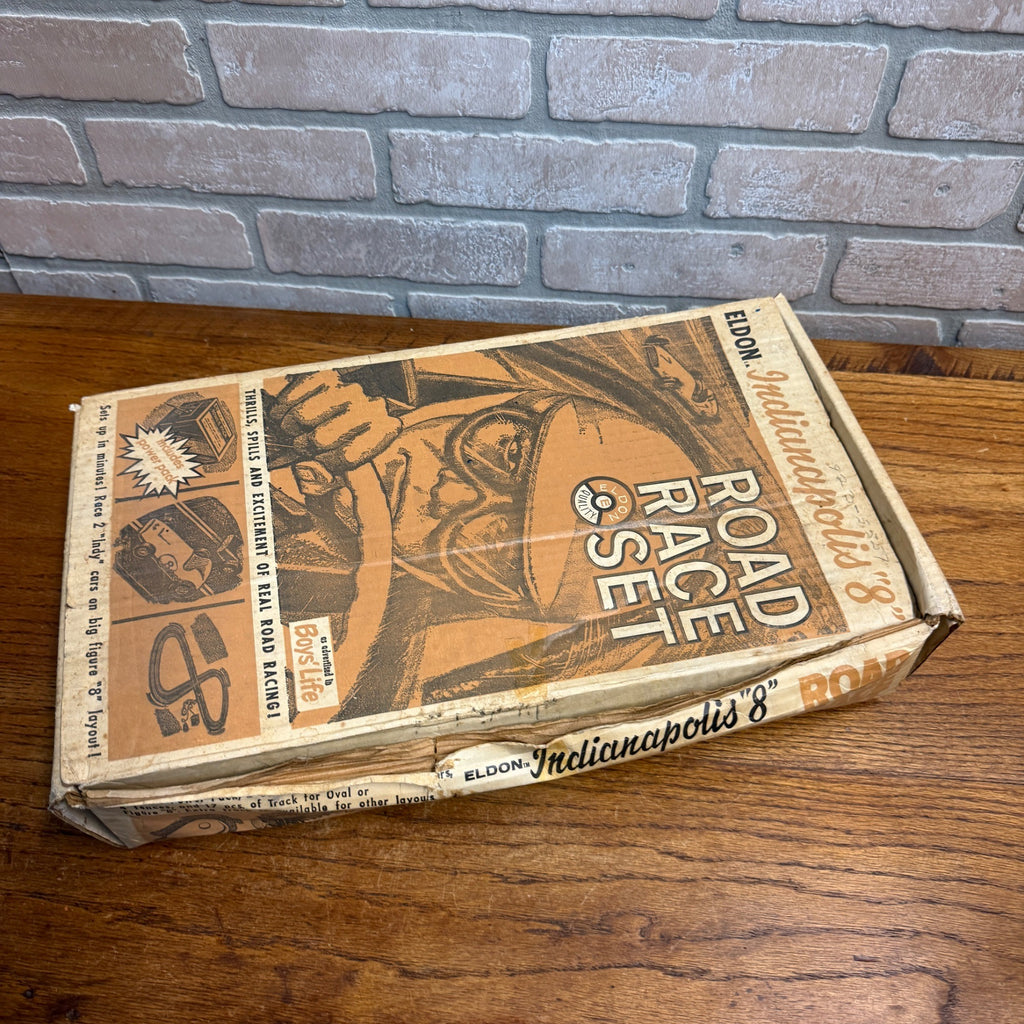 Vintage 1963 Eldon Indianapolis 8 Slot Car Toy Road Race W/ Box