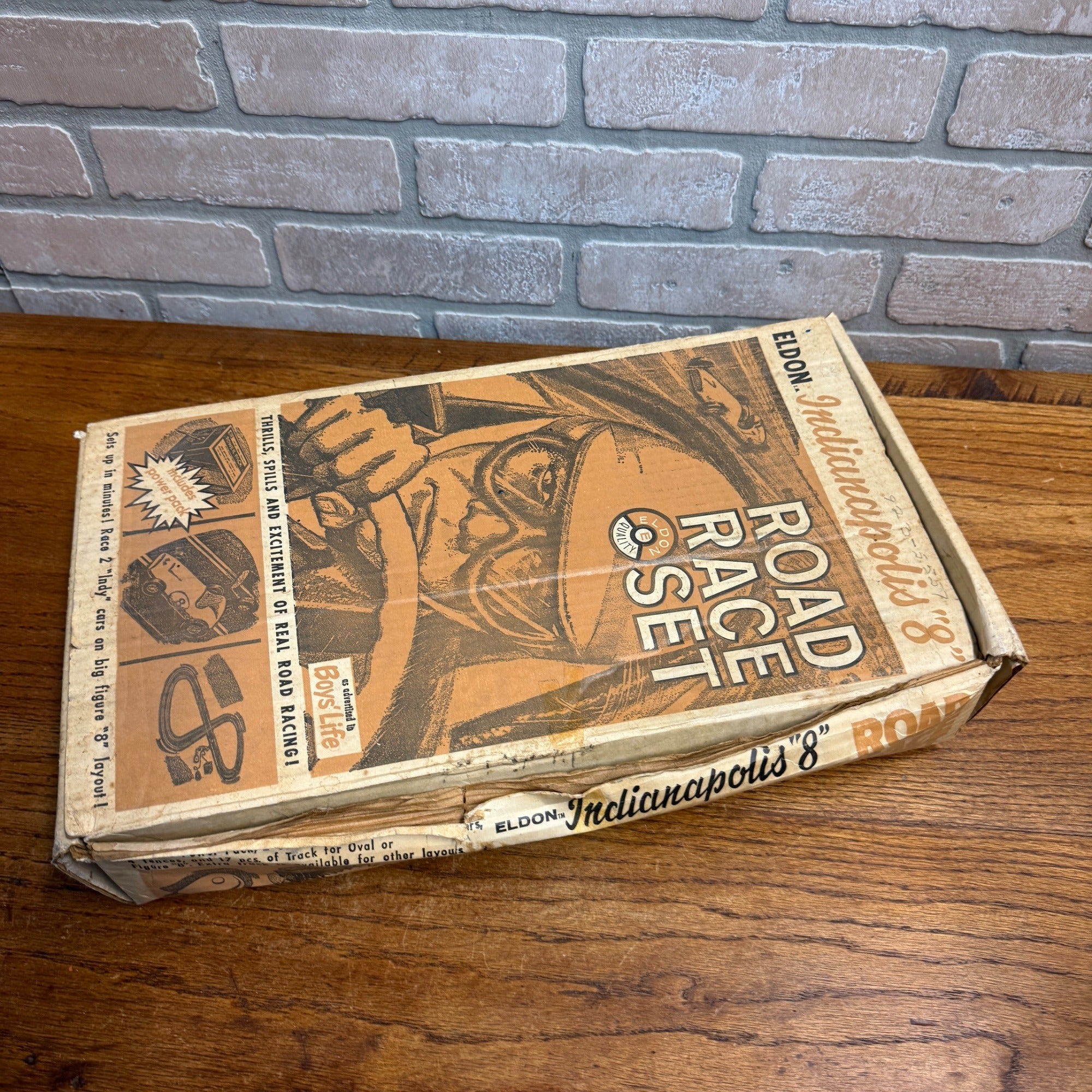 Vintage 1963 Eldon Indianapolis 8 Slot Car Toy Road Race W/ Box