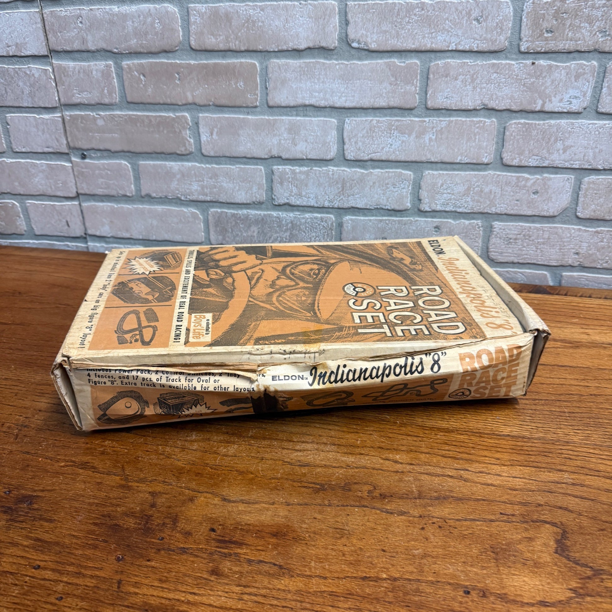 Vintage 1963 Eldon Indianapolis 8 Slot Car Toy Road Race W/ Box
