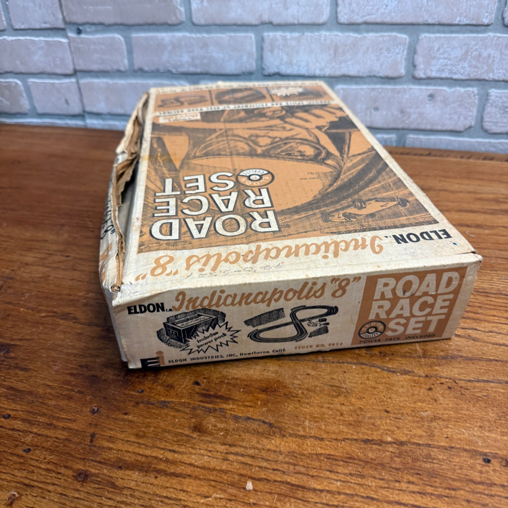 Vintage 1963 Eldon Indianapolis 8 Slot Car Toy Road Race W/ Box