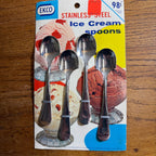 Vintage 1959 ECKO Stainless Ice Cream Spoons Set 4 NOS New Old Stock