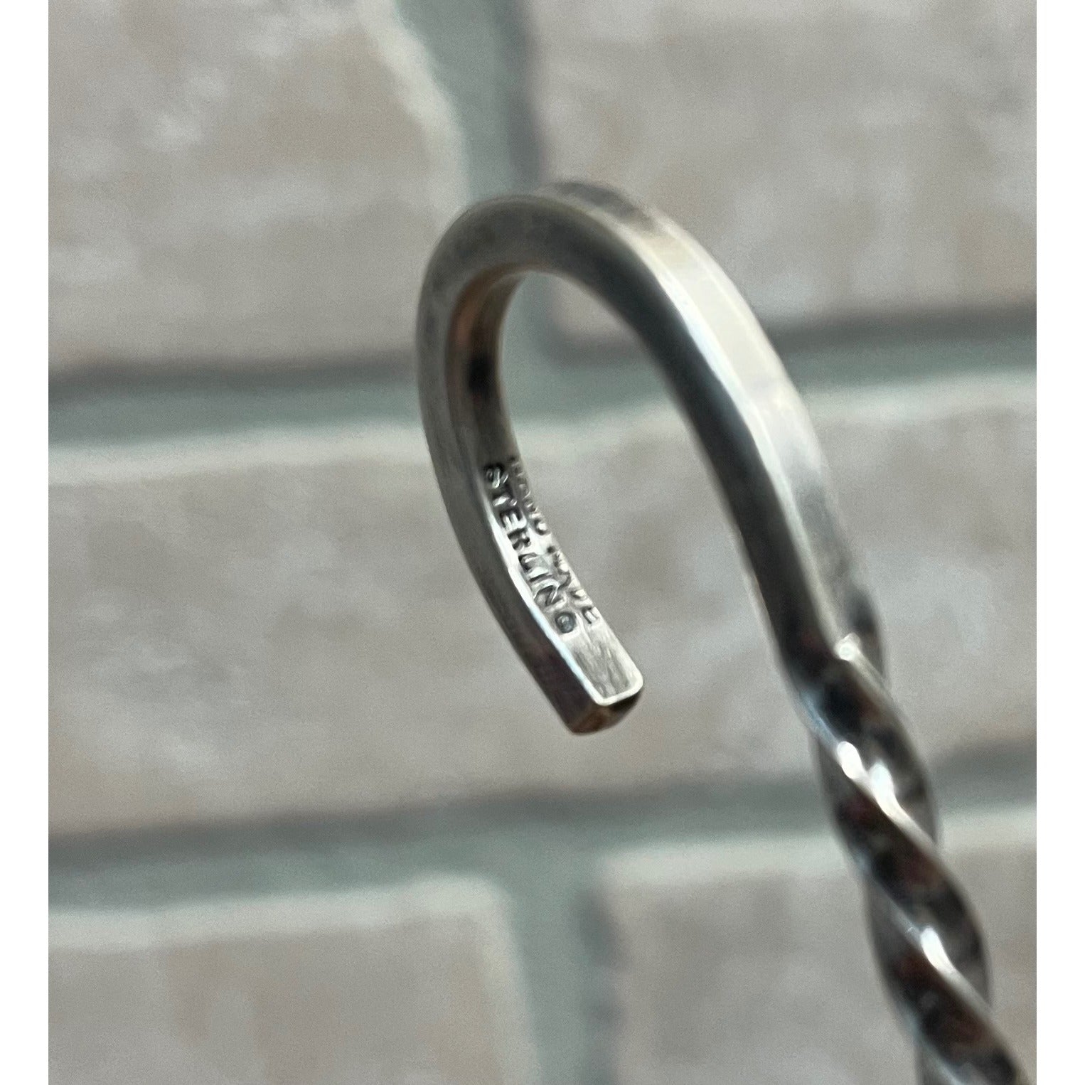 Vintage Twist Hook Handle Sterling Silver Handmade Unusual Pickle Fork 20 grams