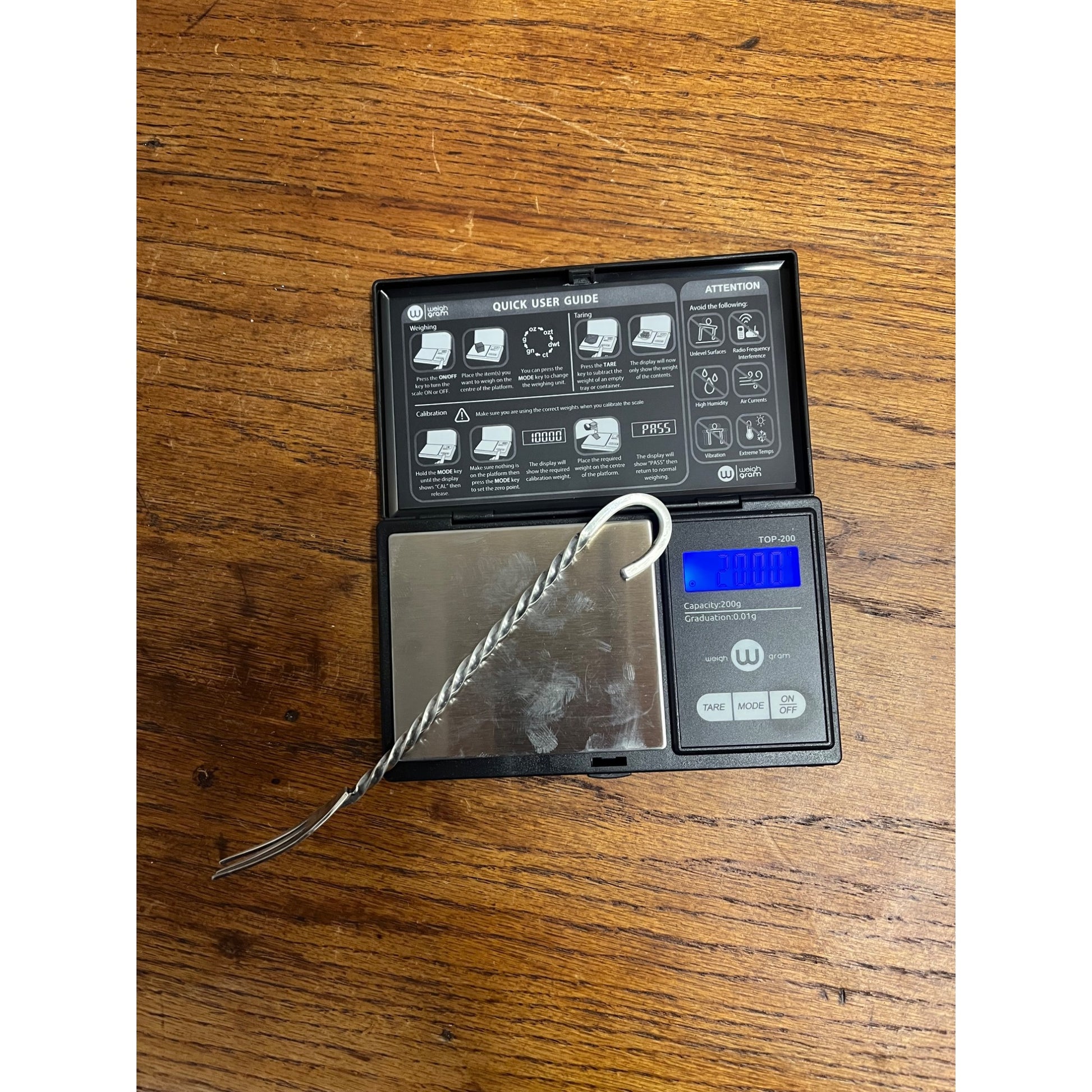 Vintage Twist Hook Handle Sterling Silver Handmade Unusual Pickle Fork 20 grams