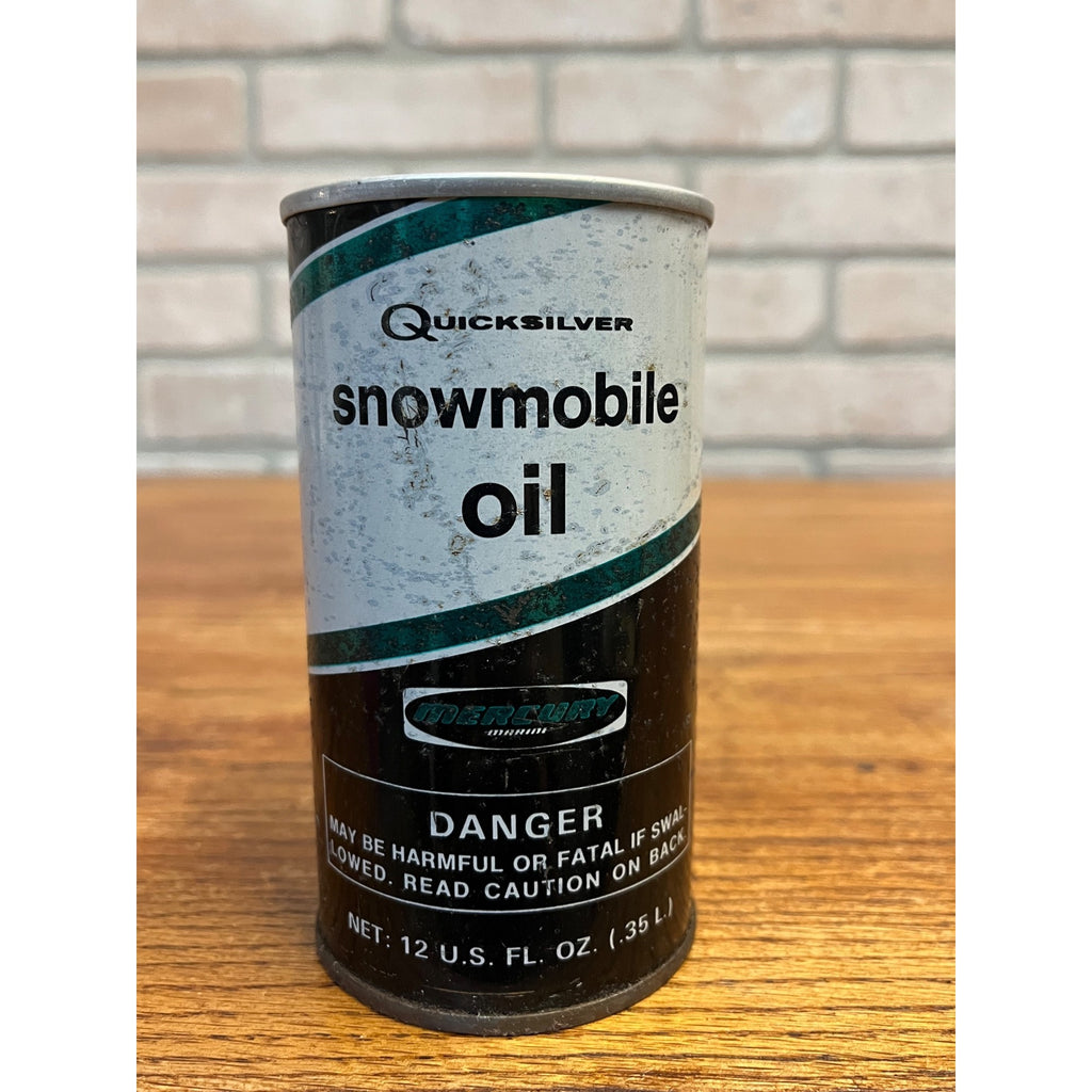 Vintage Mercury Quicksilver Snowmobile Oil 12 Fluid Ounces Pull-Tab Can SAE 20