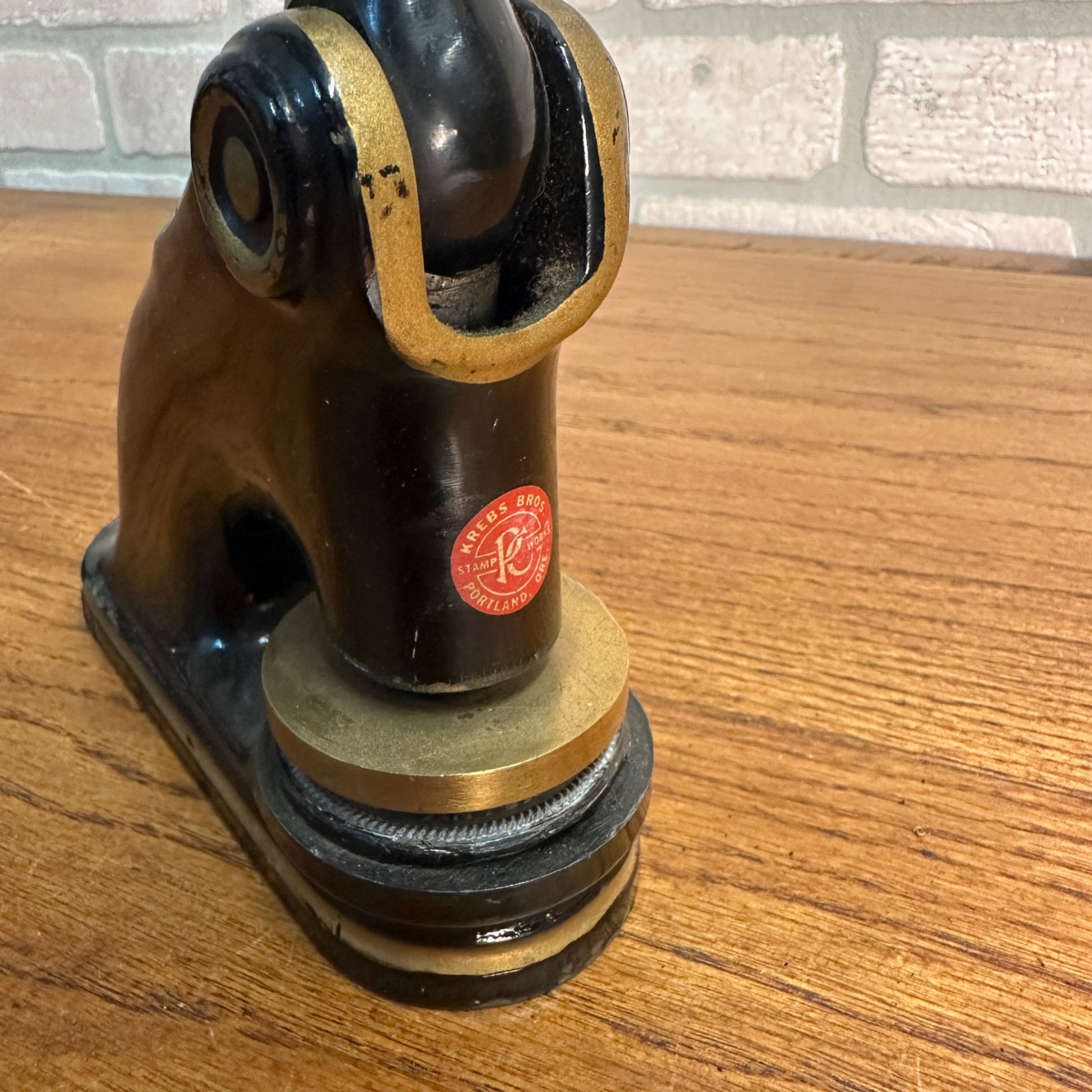 Antique Cast Iron Notary Stamp Seal -Minesota Log & Lumber Co Oregon Wis